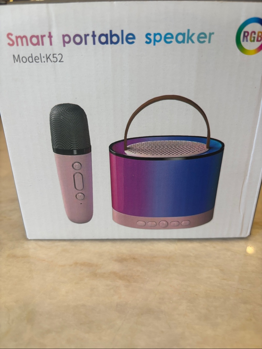 K52 Smart Portable Speaker with Microphone - Pink Gradient